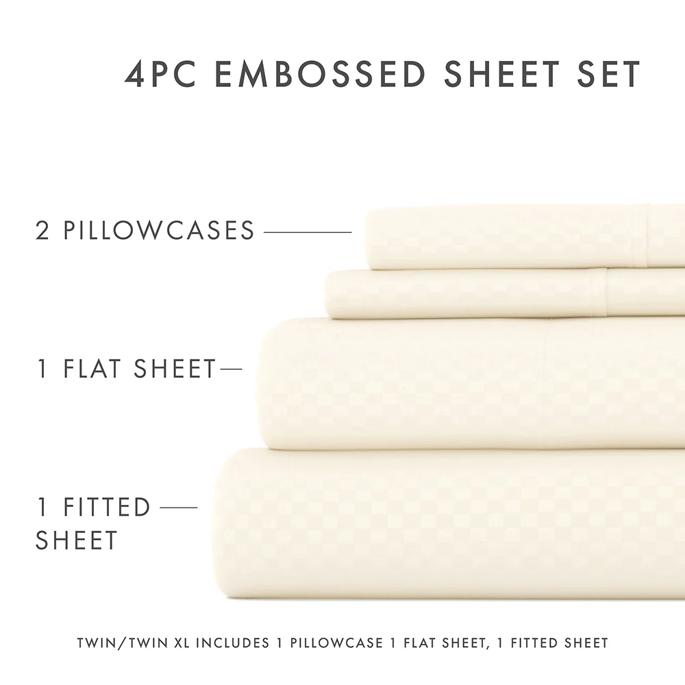 Checkered Embossed 4-Piece Sheet Set - Image 28