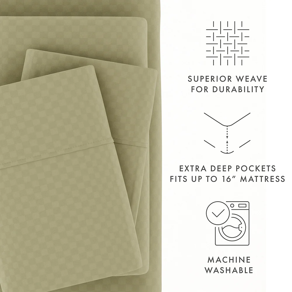 Checkered Embossed 4-Piece Sheet Set - Image 32