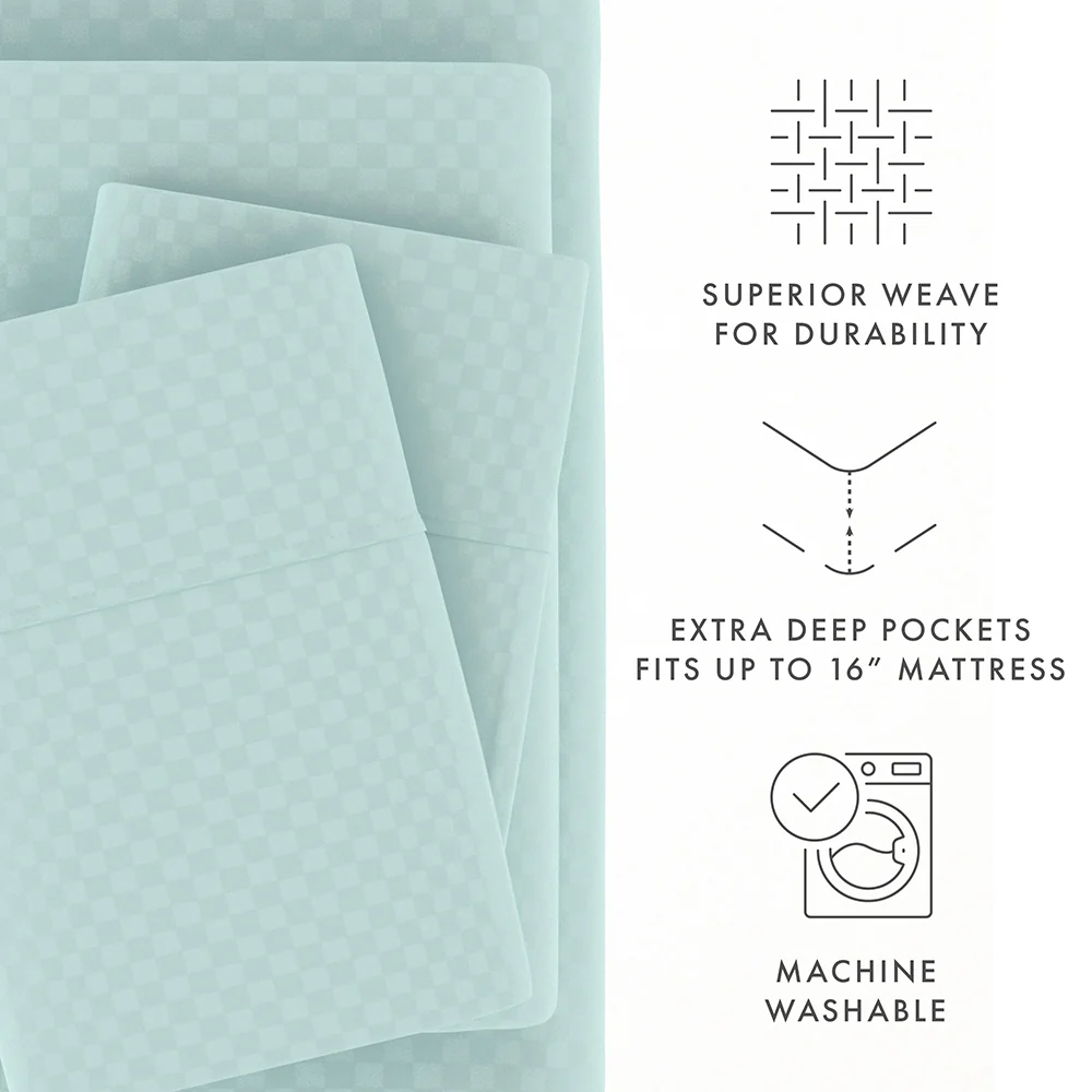 Checkered Embossed 4-Piece Sheet Set - Image 33