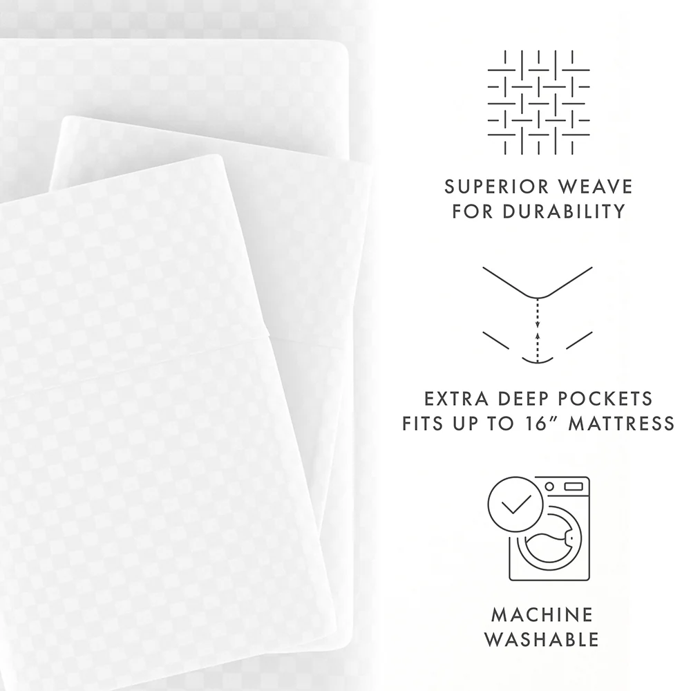 Checkered Embossed 4-Piece Sheet Set - Image 35