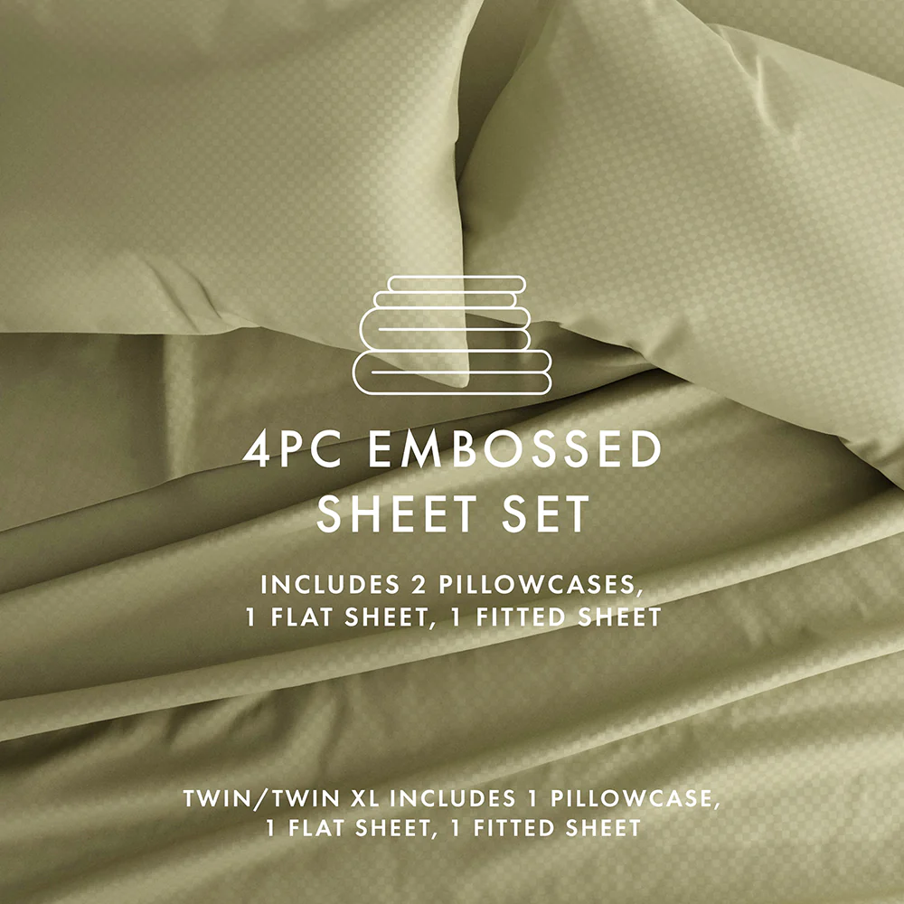 Checkered Embossed 4-Piece Sheet Set - Image 38