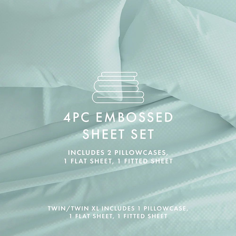 Checkered Embossed 4-Piece Sheet Set - Image 39