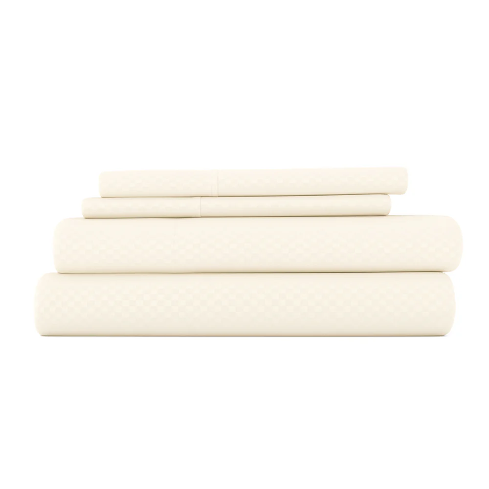 Checkered Embossed 4-Piece Sheet Set - Image 4