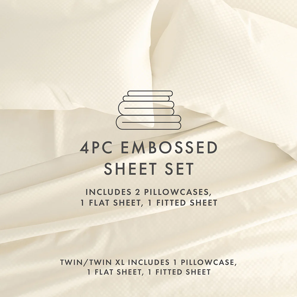 Checkered Embossed 4-Piece Sheet Set - Image 40