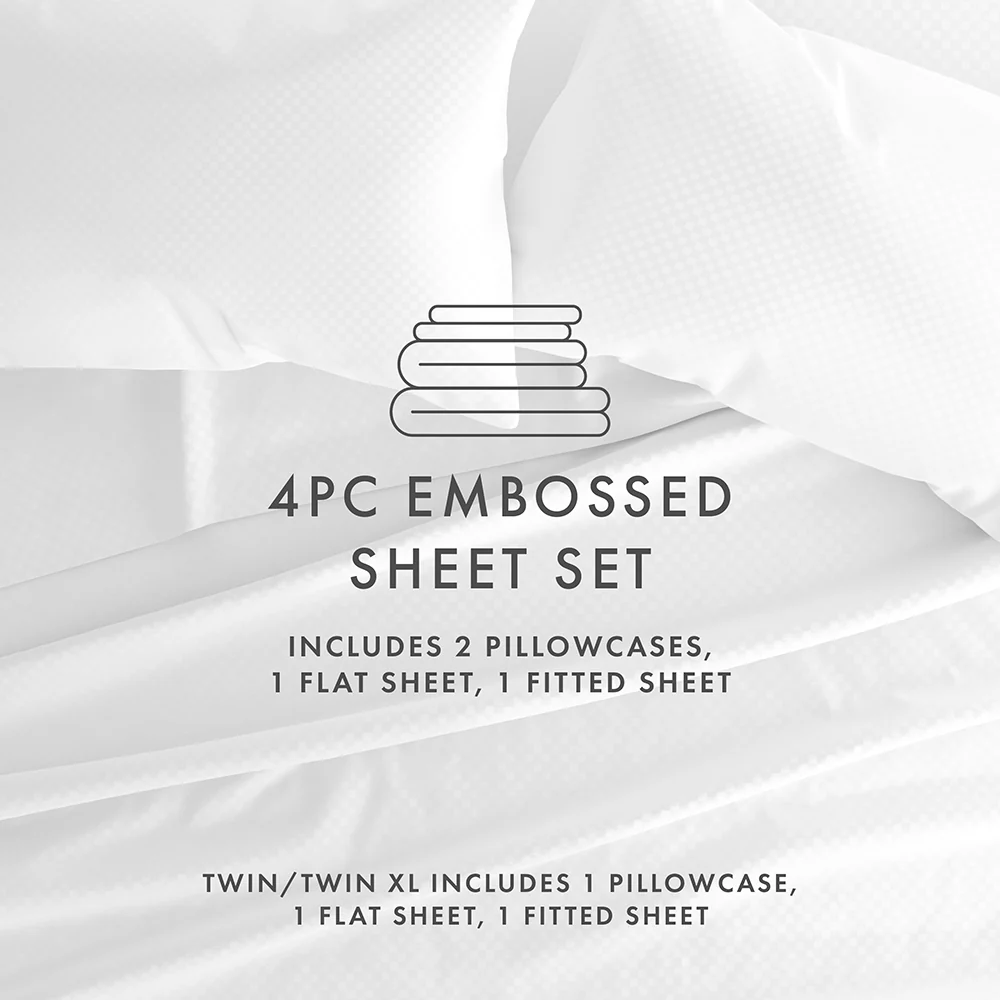 Checkered Embossed 4-Piece Sheet Set - Image 41