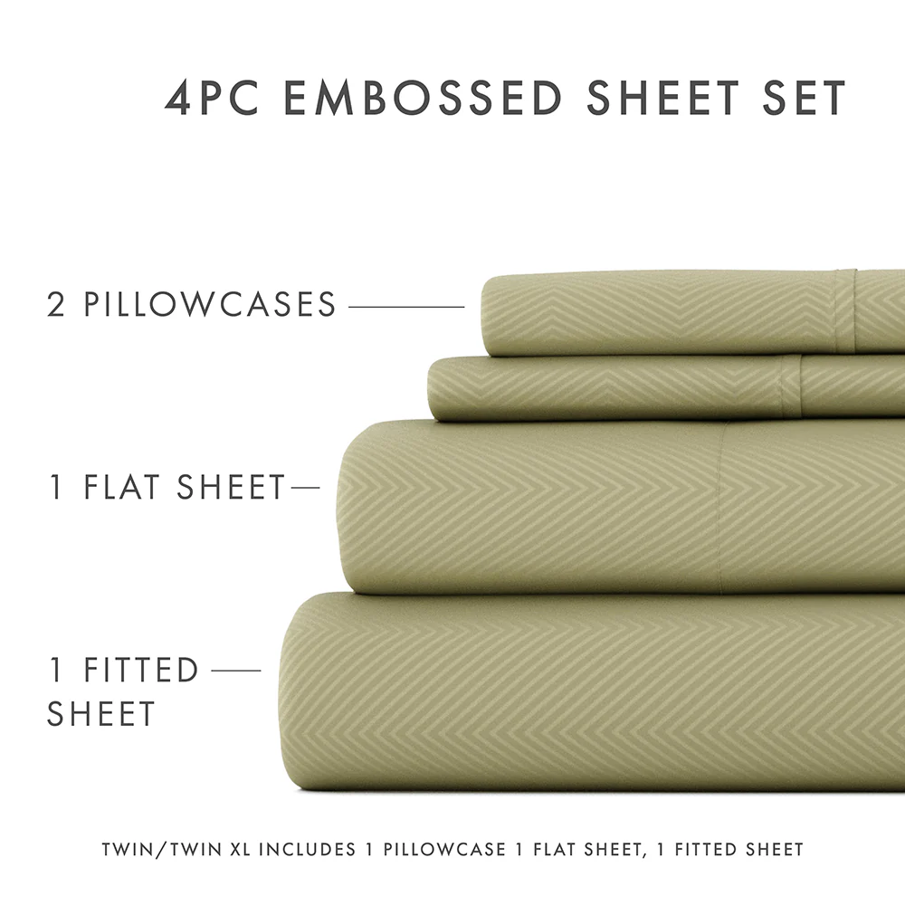 Chevron Embossed 4-Piece Sheet Set - Image 25