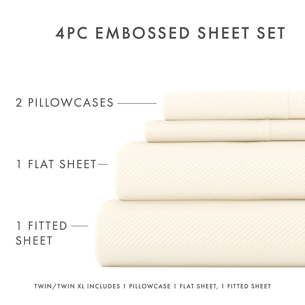 Chevron Embossed 4-Piece Sheet Set - Image 27