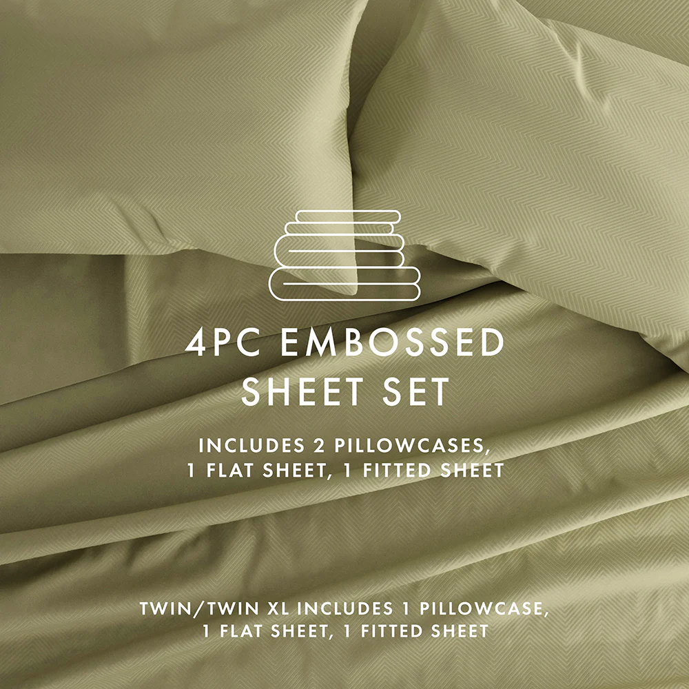 Chevron Embossed 4-Piece Sheet Set - Image 37