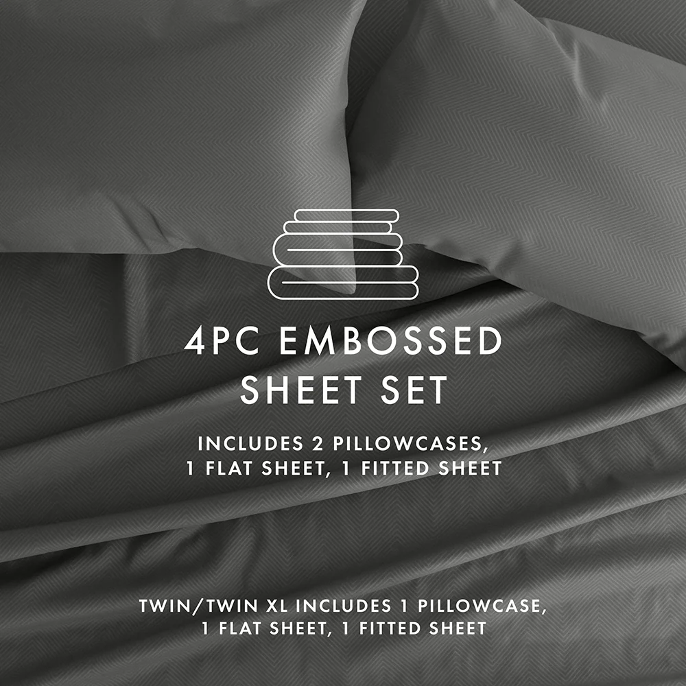 Chevron Embossed 4-Piece Sheet Set - Image 41