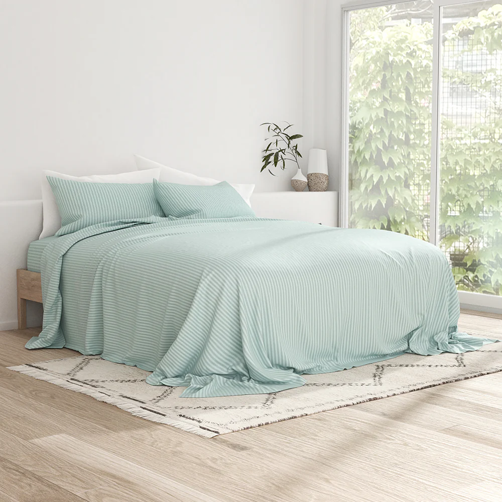 Striped Embossed 4-Piece Sheet Set - Image 19