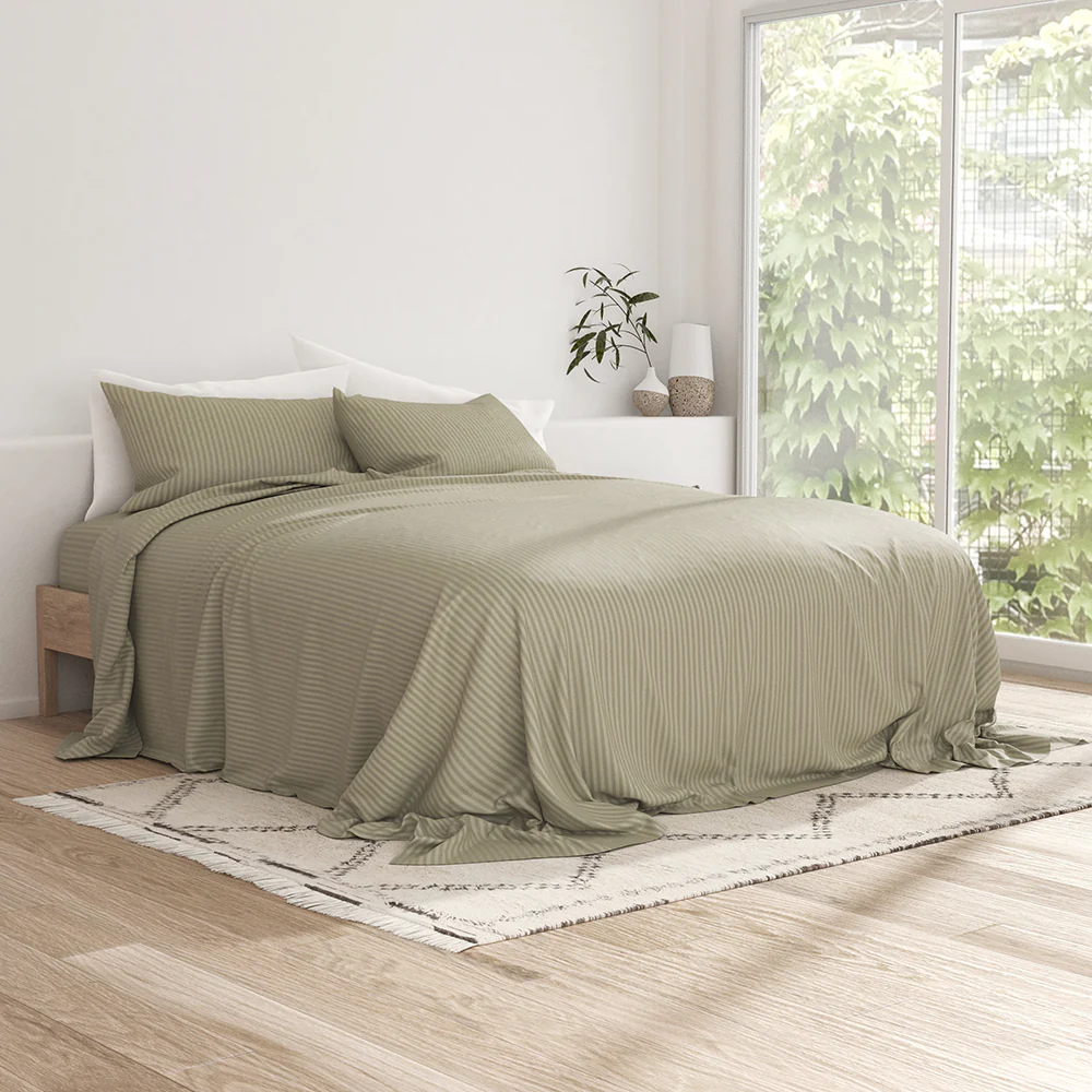 Striped Embossed 4-Piece Sheet Set - Image 23