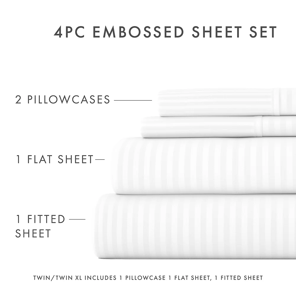 Striped Embossed 4-Piece Sheet Set - Image 27