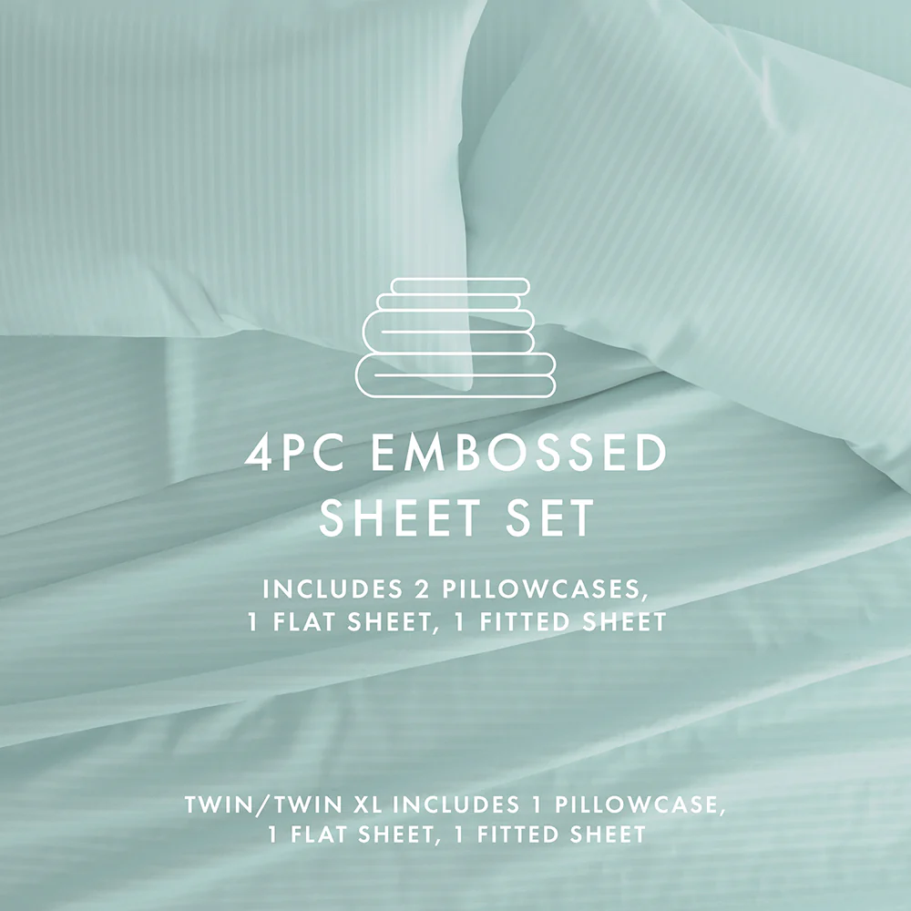 Striped Embossed 4-Piece Sheet Set - Image 37