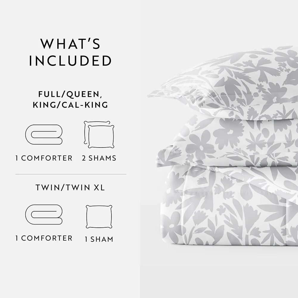 Abstract Garden Patterned Down-Alternative Comforter Set - Image 9