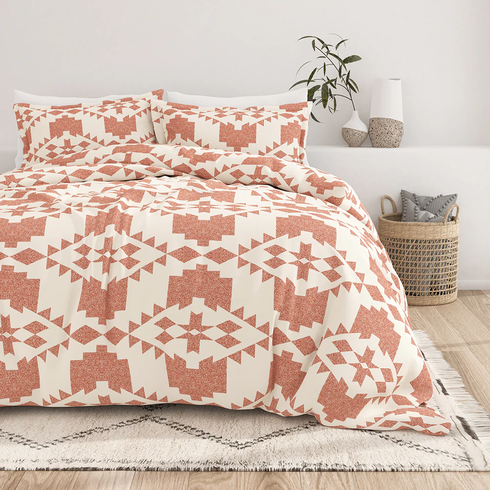 Adobe Diamond Pattern 3-Piece Duvet Cover Set - Image 3