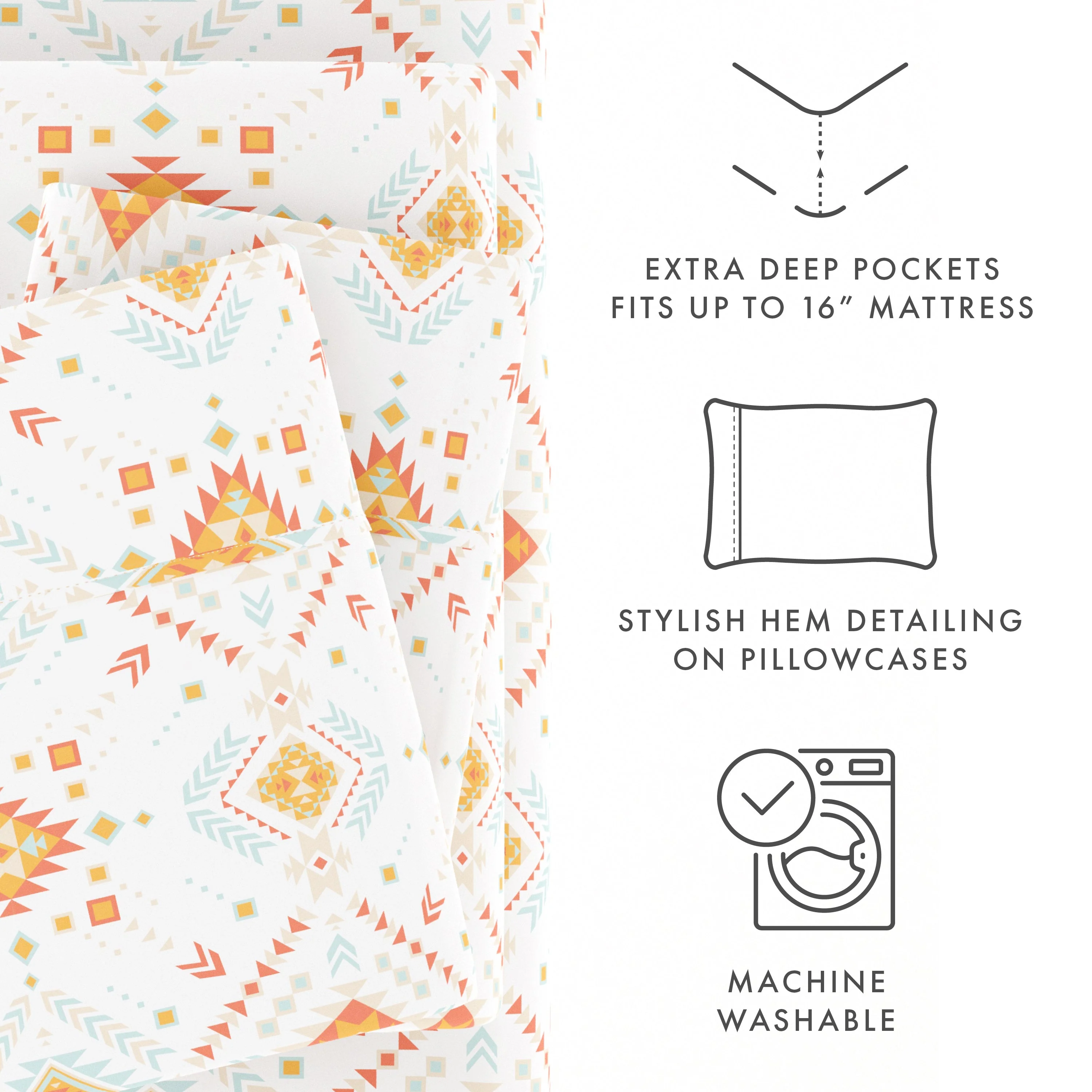Aztec Dreams Pattern 4-Piece Sheet Set - Sale - Image 7