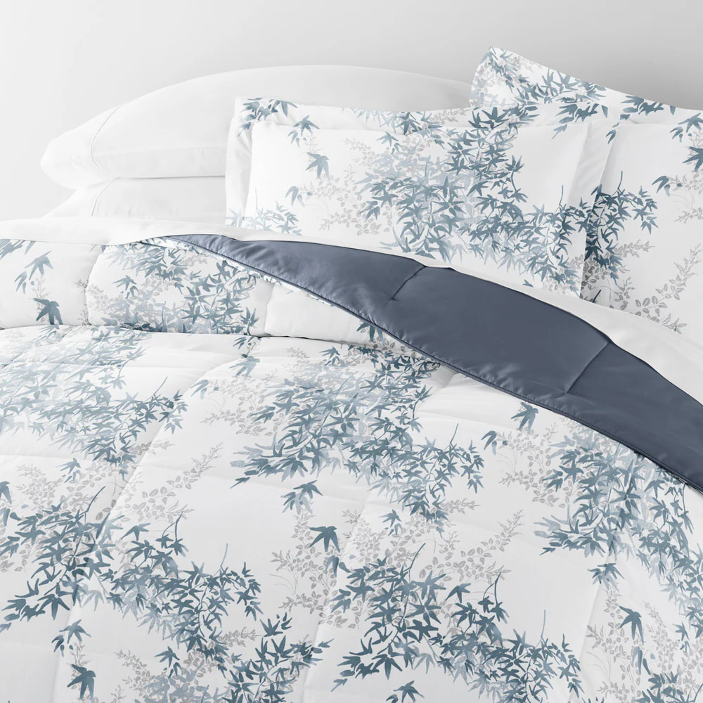 Bamboo Leaves Reversible Down-Alternative Comforter Set - Image 7