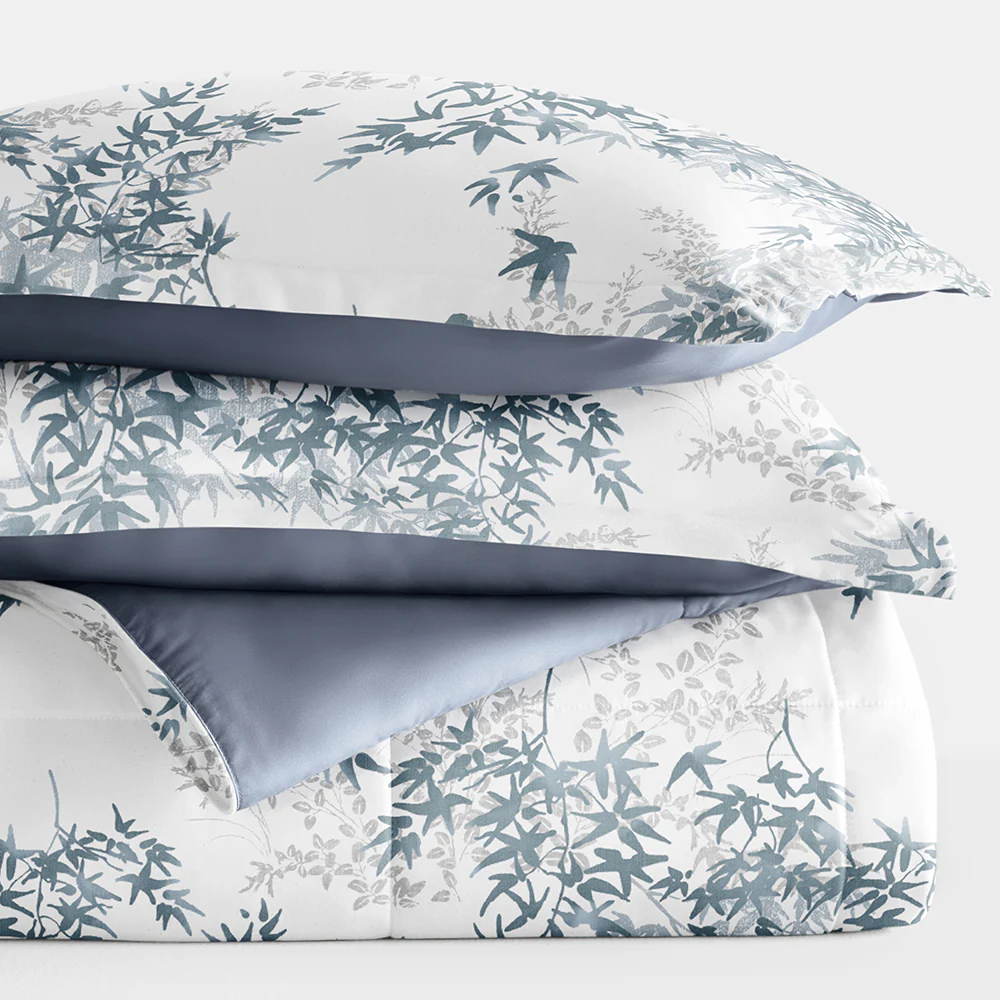 Bamboo Leaves Reversible Down-Alternative Comforter Set - Image 9