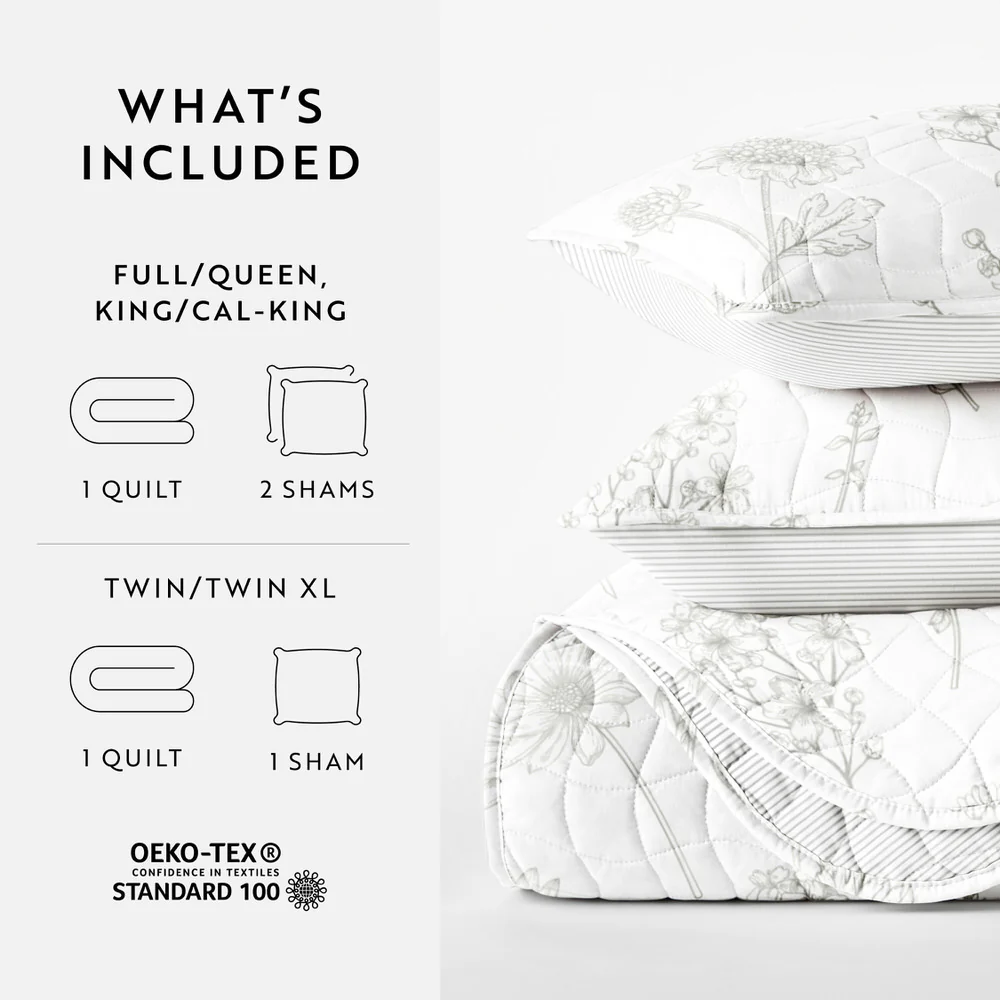 Blooming Daisy Reversible Quilted Coverlet Set - Image 11