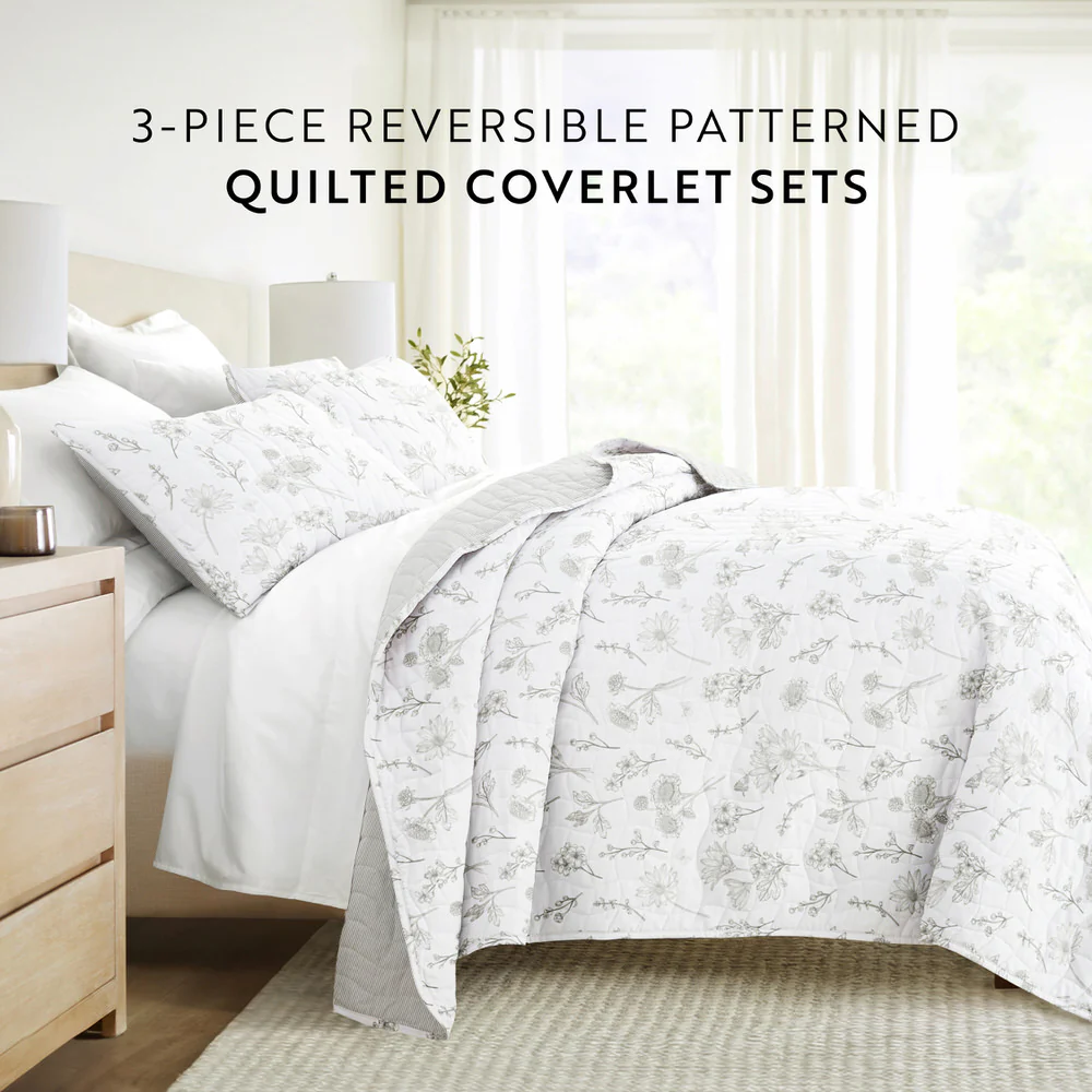 Blooming Daisy Reversible Quilted Coverlet Set - Image 7