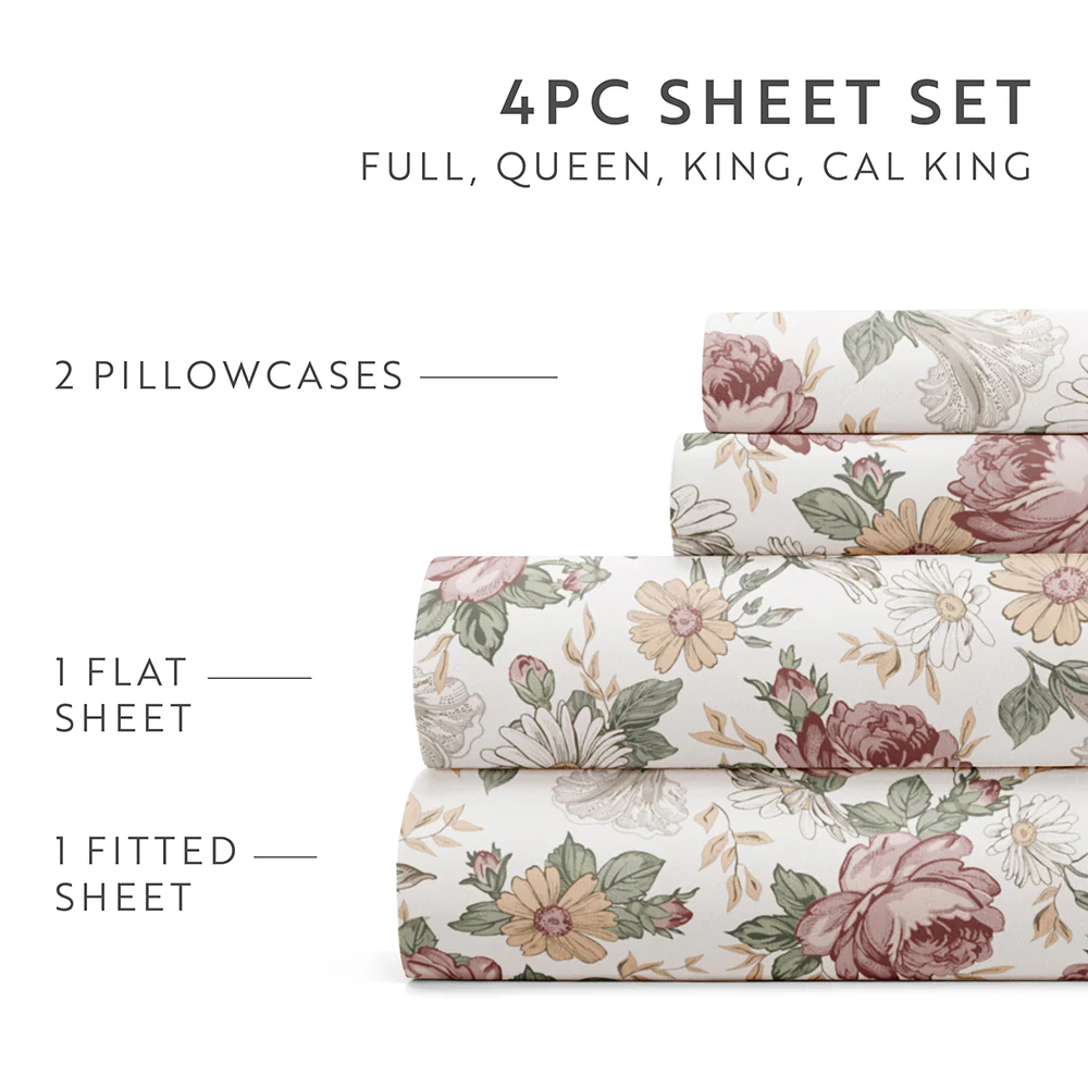 Blooming Floral 4-Piece Pattern Sheet Set - Sale - Image 9