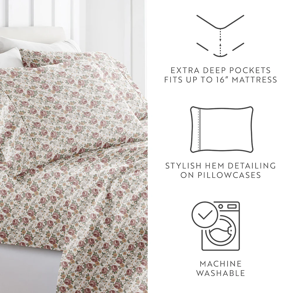 Blooming Floral 4-Piece Pattern Sheet Set - Image 7