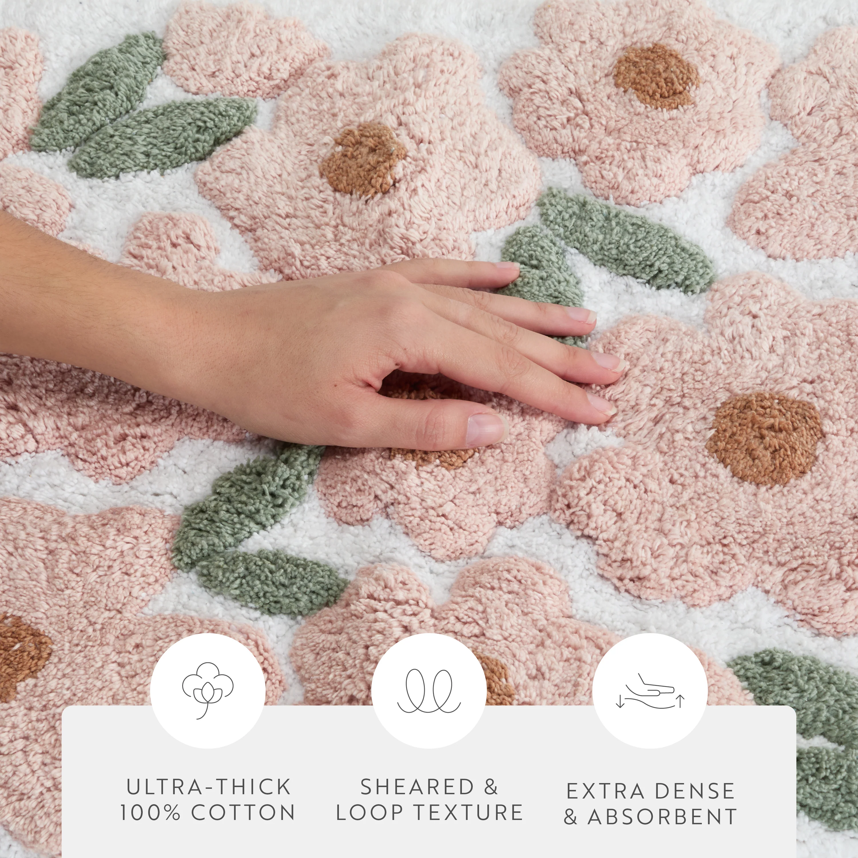 100% Cotton Blossoms Patterned Bath Mat - Image 19