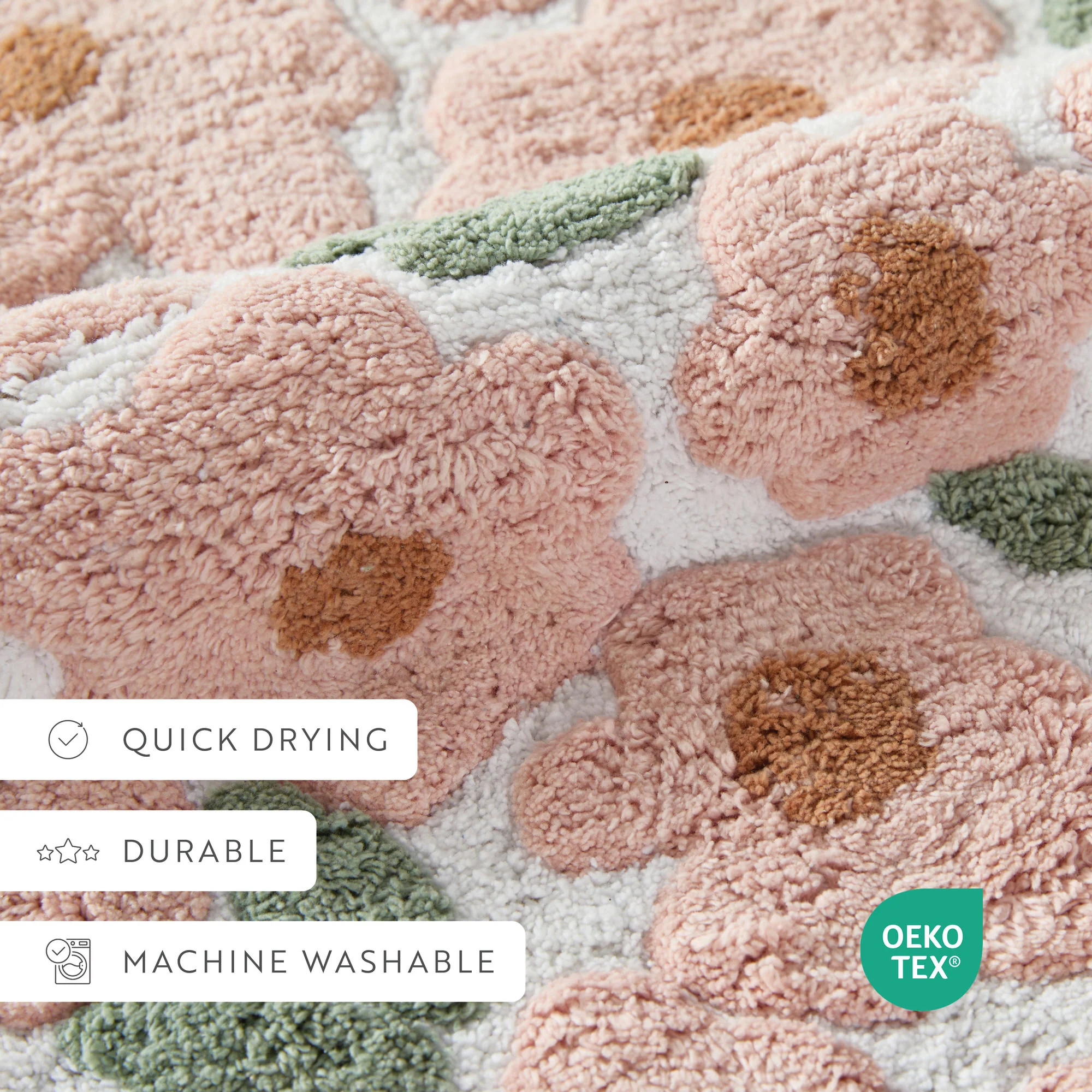 100% Cotton Blossoms Patterned Bath Mat - Image 21