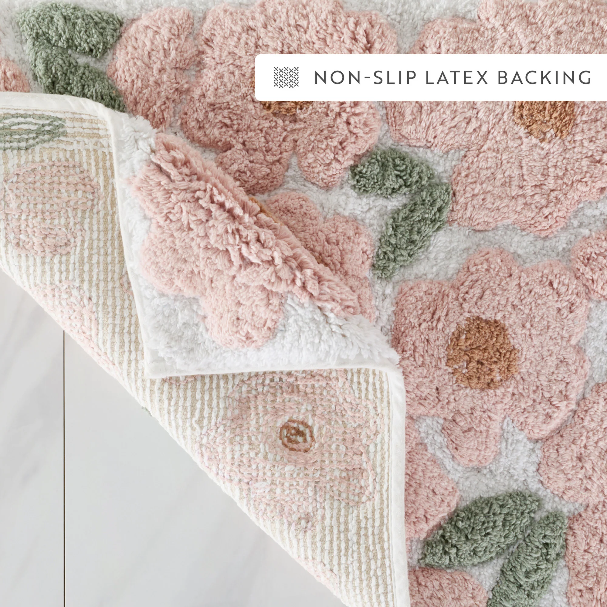 100% Cotton Blossoms Patterned Bath Mat - Image 25