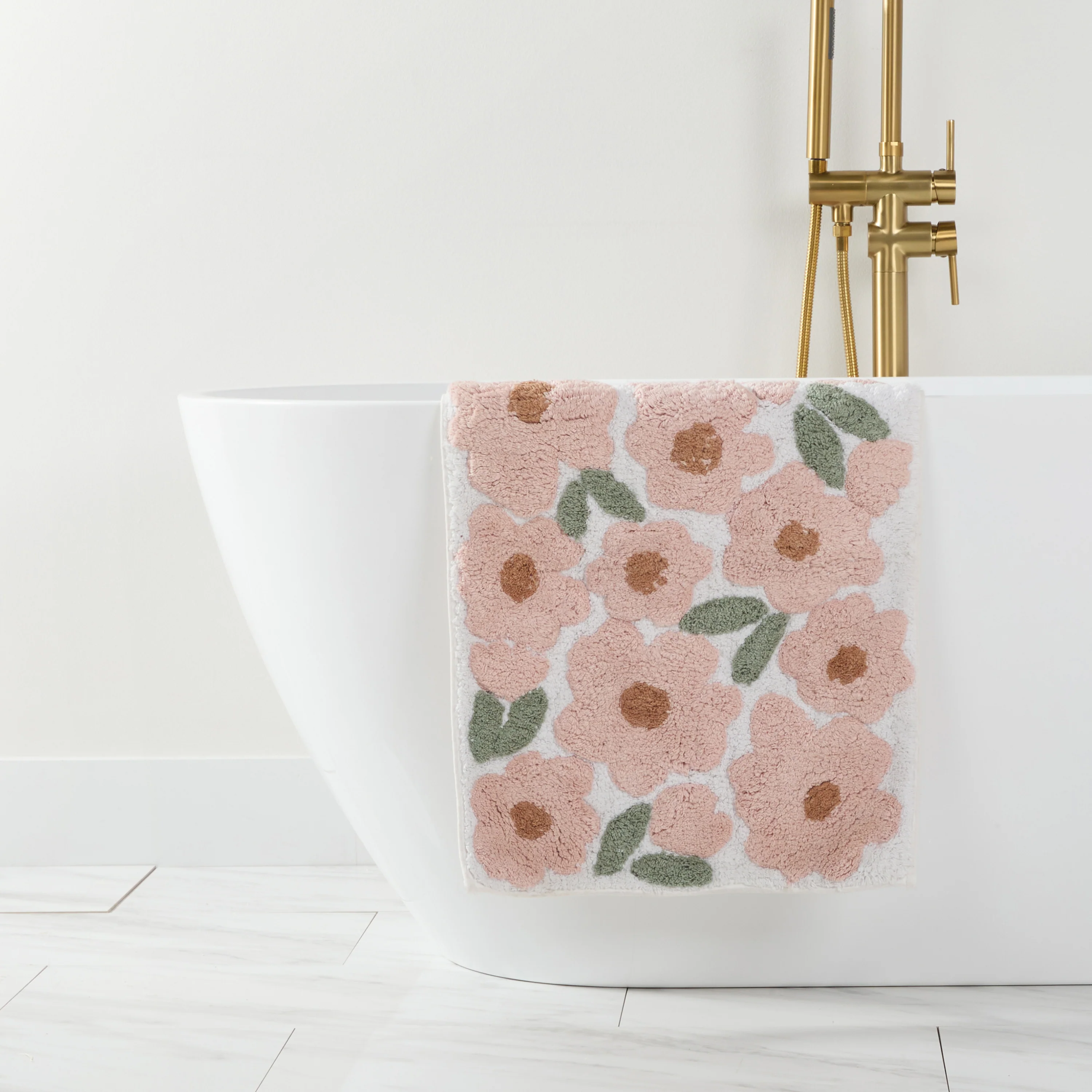 100% Cotton Blossoms Patterned Bath Mat - Image 3