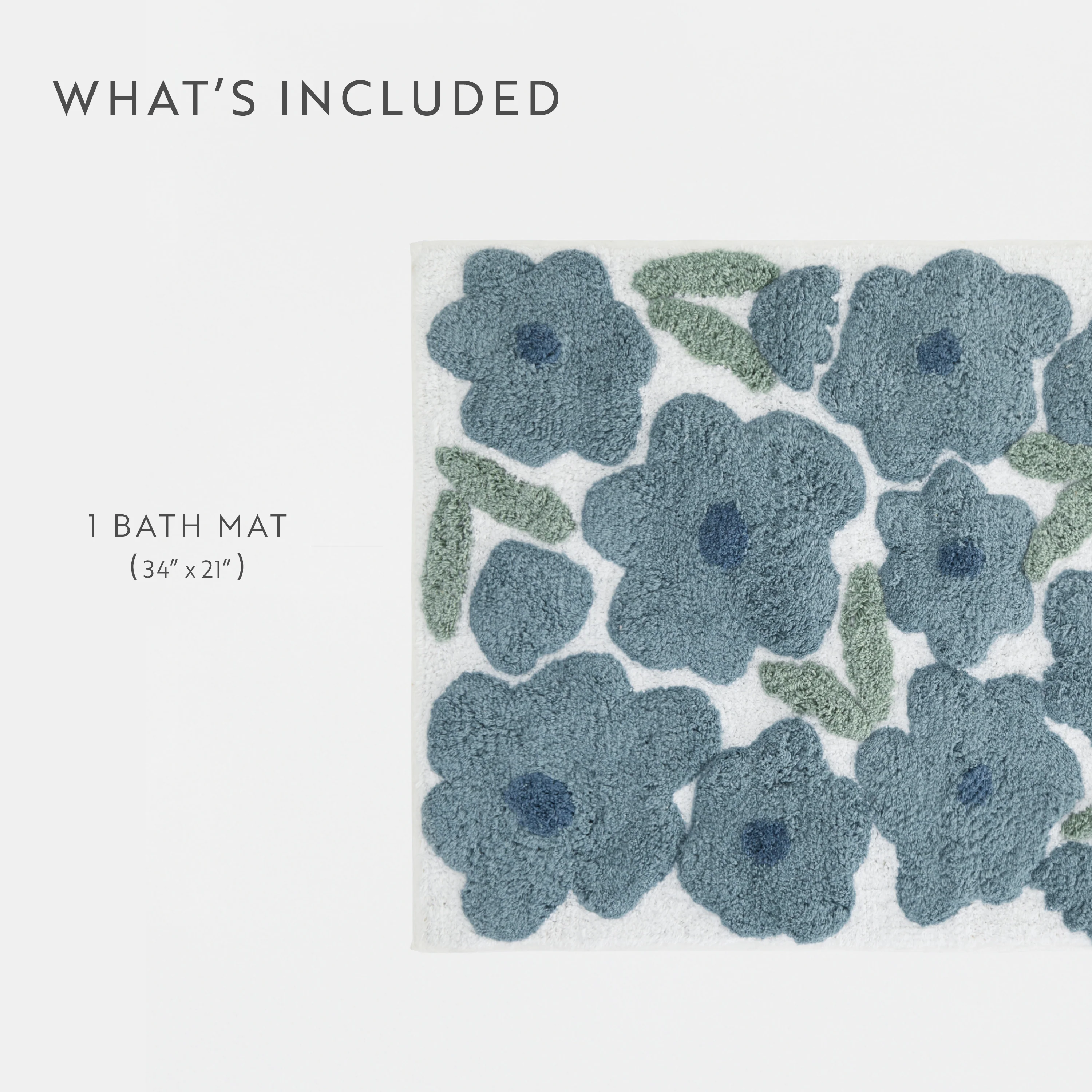 100% Cotton Blossoms Patterned Bath Mat - Image 34