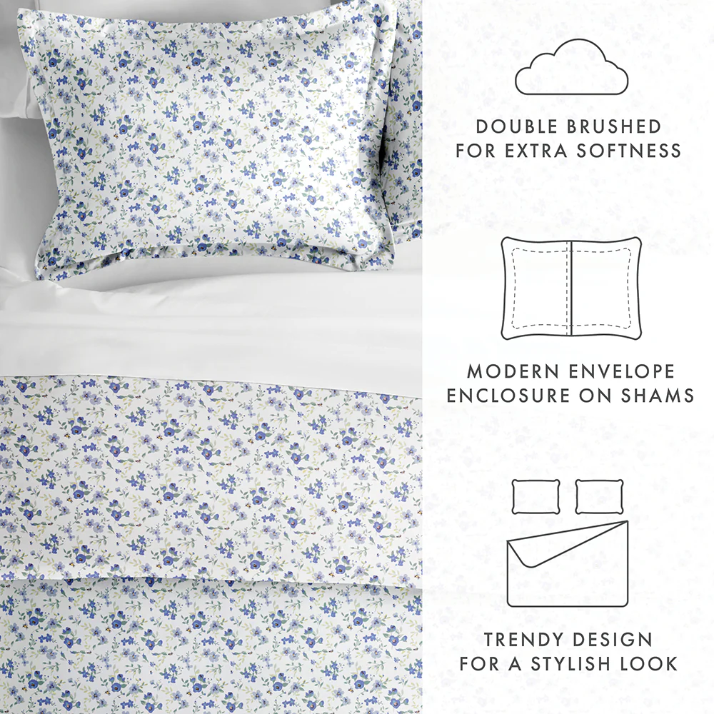 Blossoms Pattern 3-Piece Duvet Cover Set - Image 15