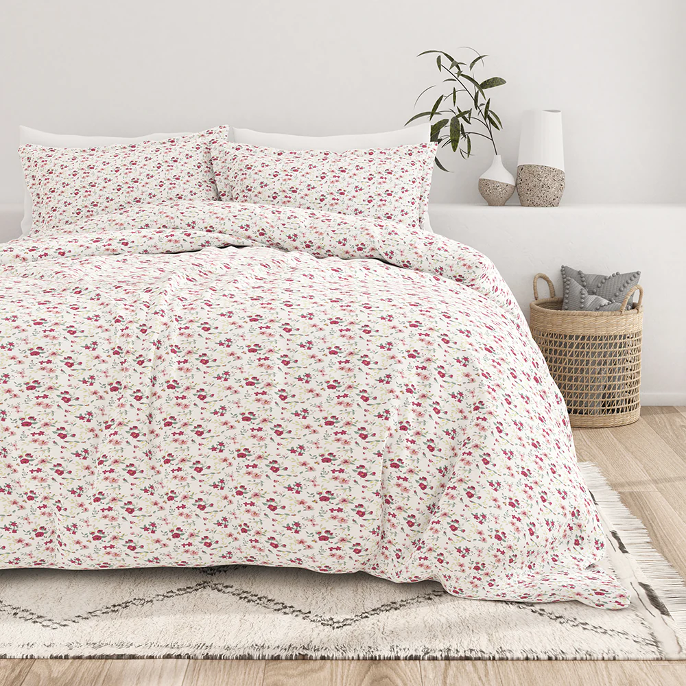 Blossoms Pattern 3-Piece Duvet Cover Set - Image 2