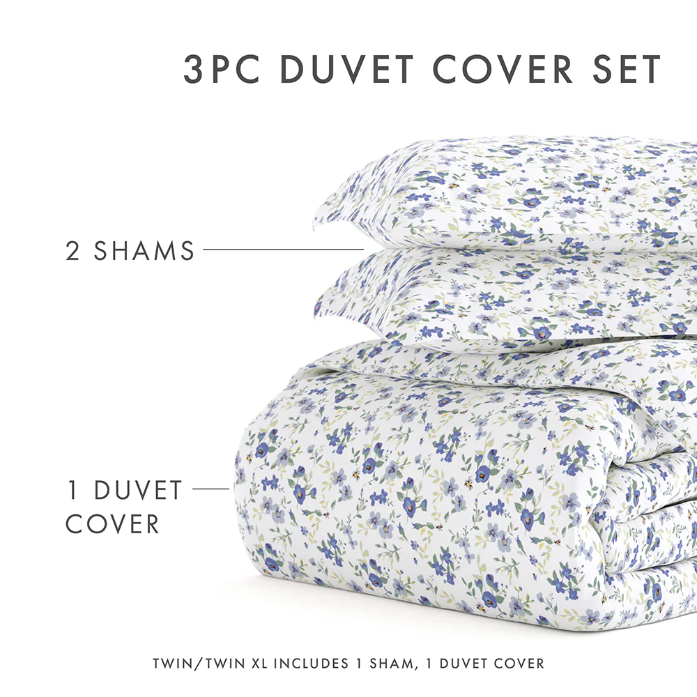 Blossoms Pattern 3-Piece Duvet Cover Set - Image 21