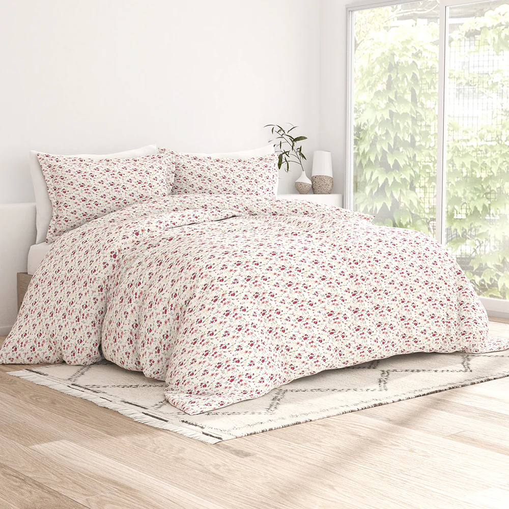 Blossoms Pattern 3-Piece Duvet Cover Set - Image 4