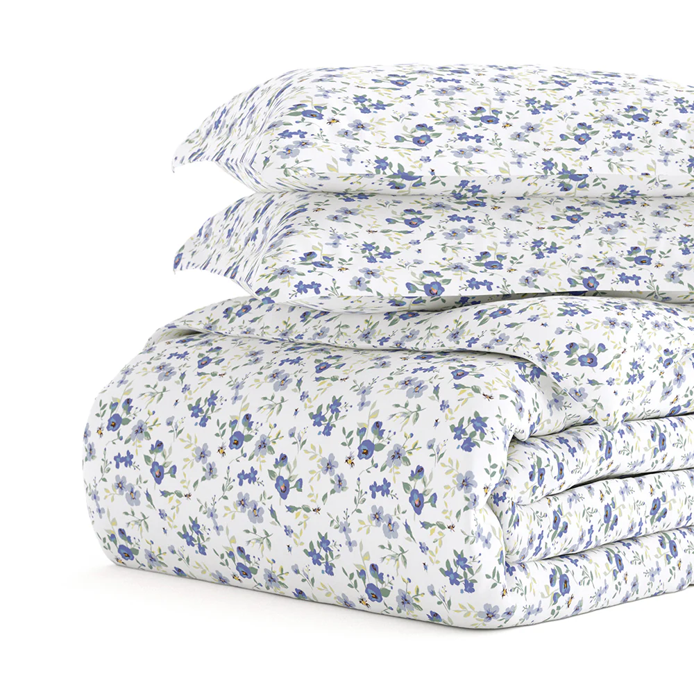 Blossoms Pattern 3-Piece Duvet Cover Set - Image 9