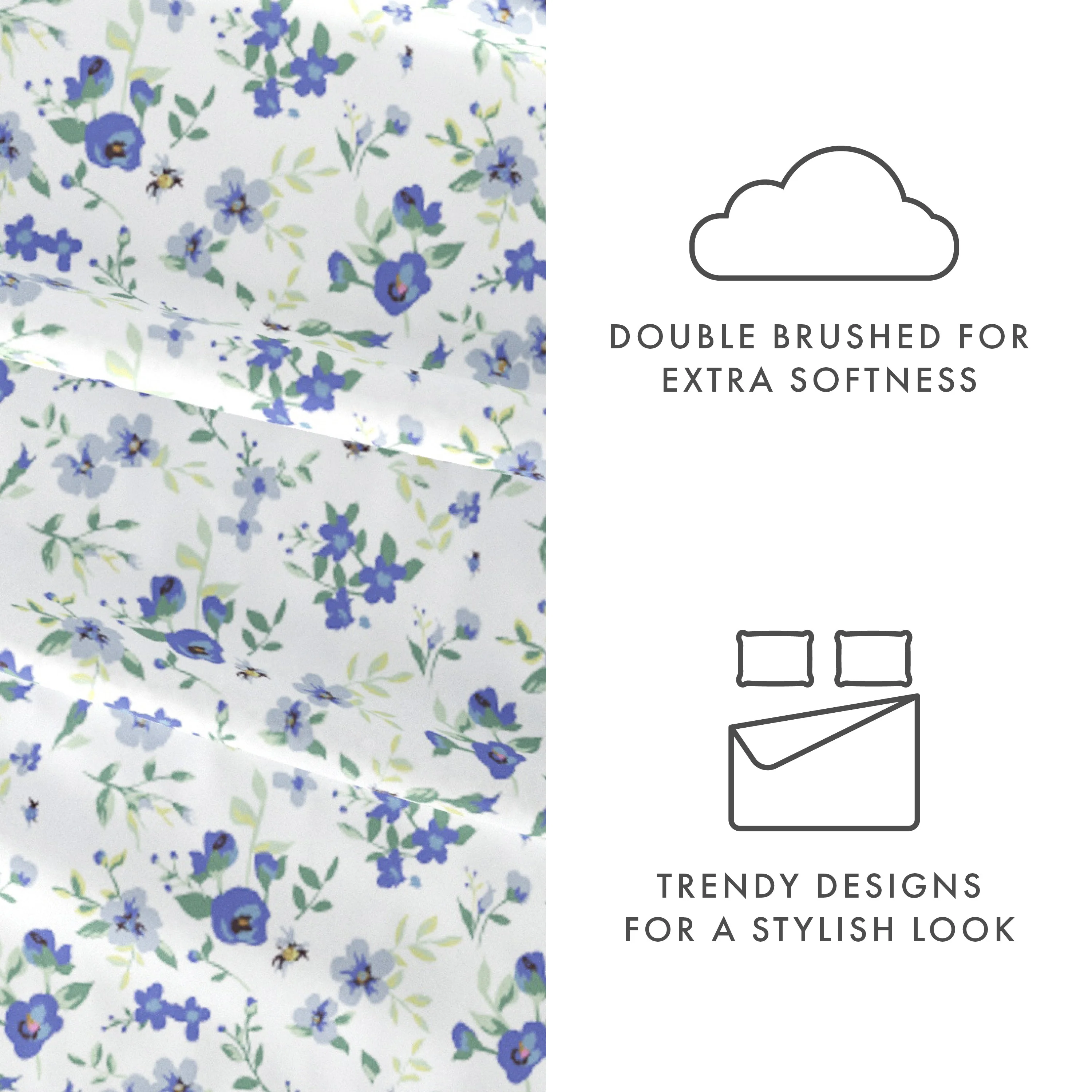 Blossoms Pattern 4-Piece Sheet Set - Sale - Image 6