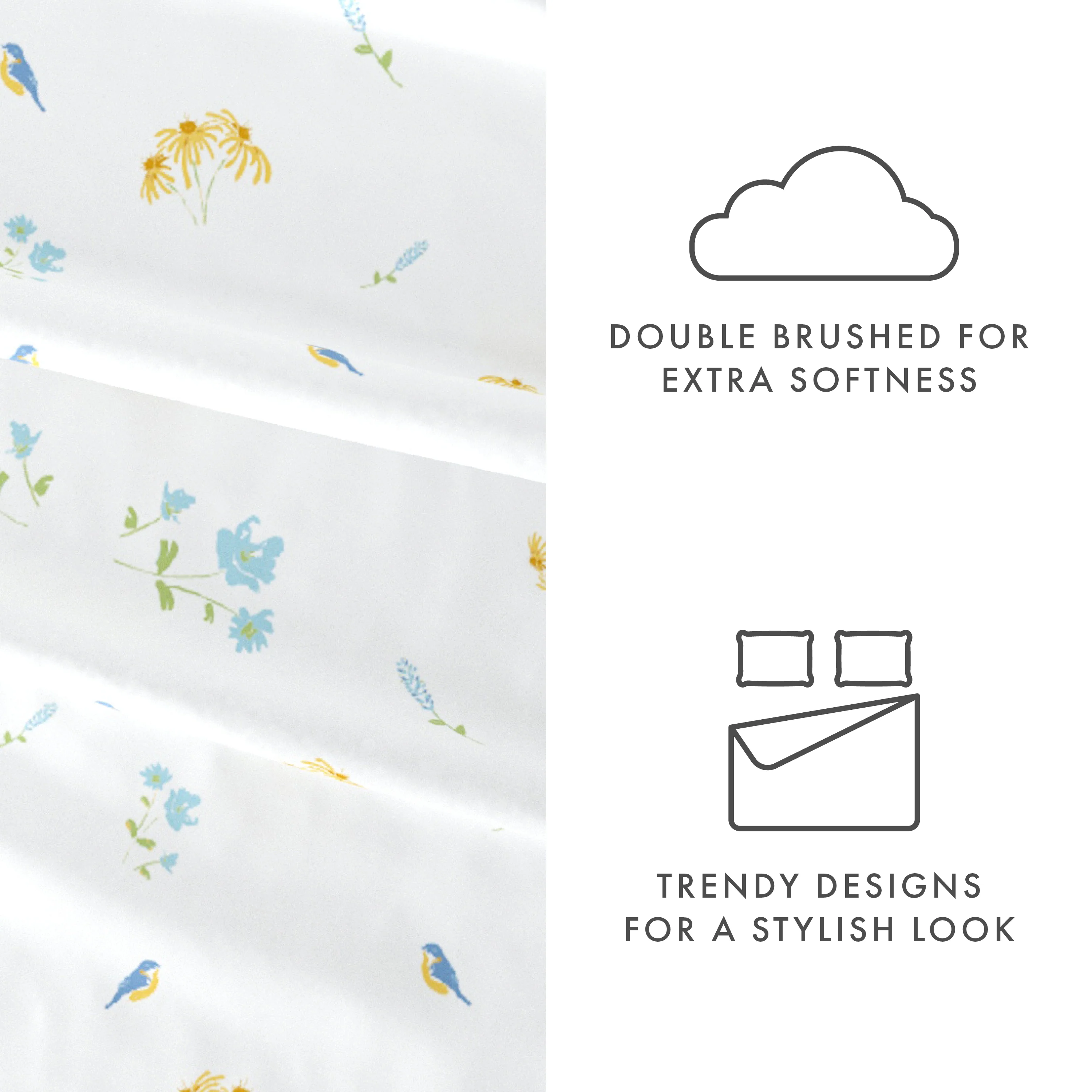 Bluebirds Pattern 4-Piece Sheet Set - Image 6
