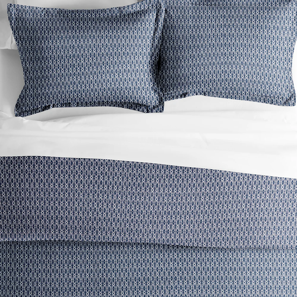 Blue Diamond Pattern 3-Piece Duvet Cover Set - Image 3