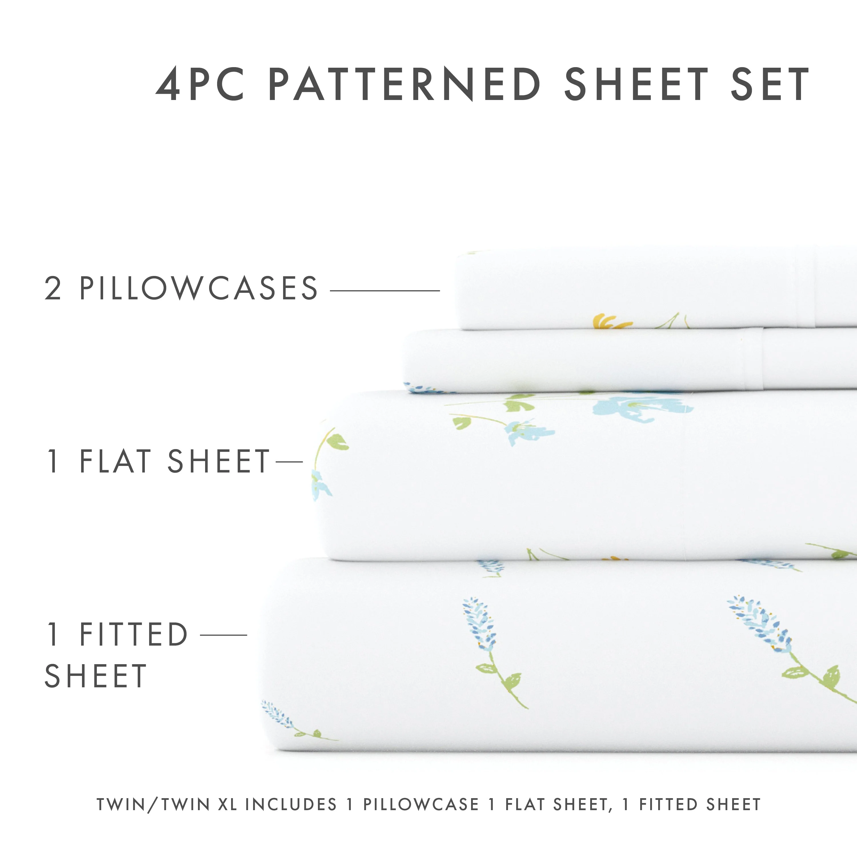 Bluebirds Pattern 4-Piece Sheet Set - Sale - Image 5