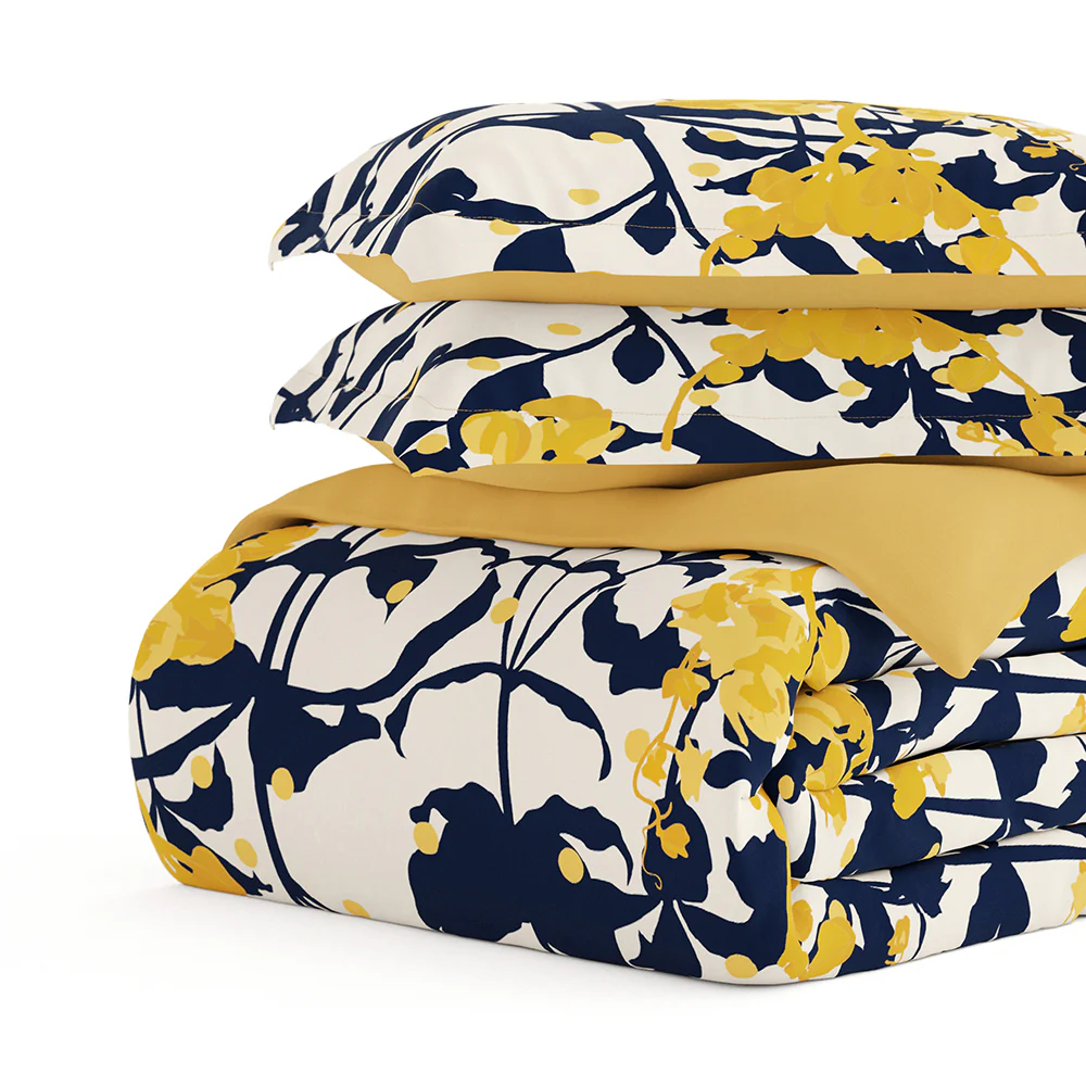Boho Flower Pattern 3-Piece Reversible Duvet Cover Set - Image 20