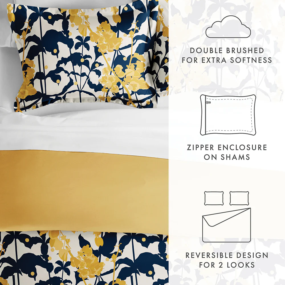Boho Flower Pattern 3-Piece Reversible Duvet Cover Set - Image 29