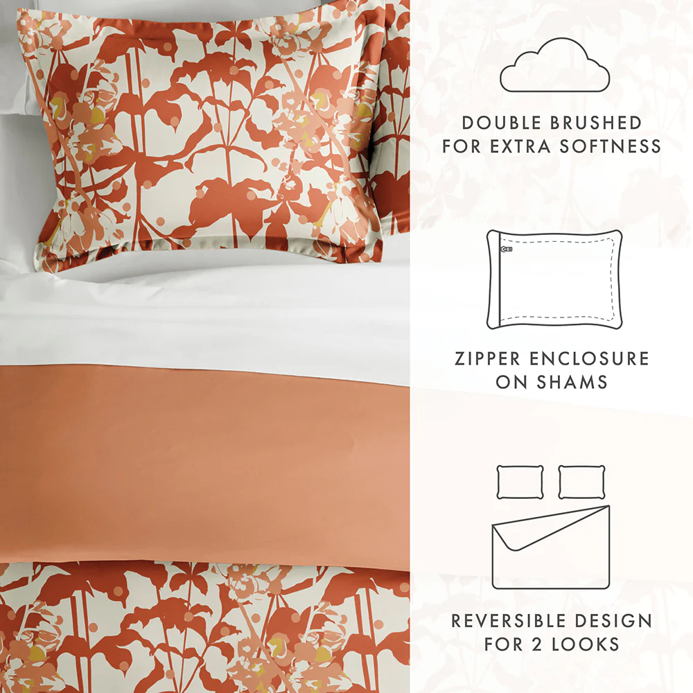 Boho Flower Pattern 3-Piece Reversible Duvet Cover Set - Image 30