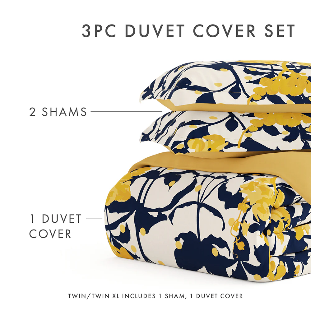 Boho Flower Pattern 3-Piece Reversible Duvet Cover Set - Image 38