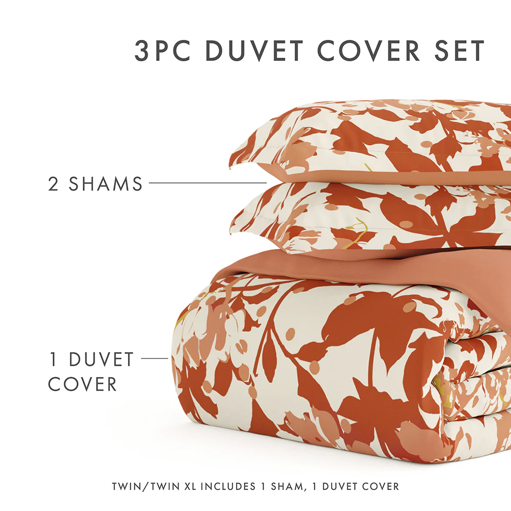Boho Flower Pattern 3-Piece Reversible Duvet Cover Set - Image 39