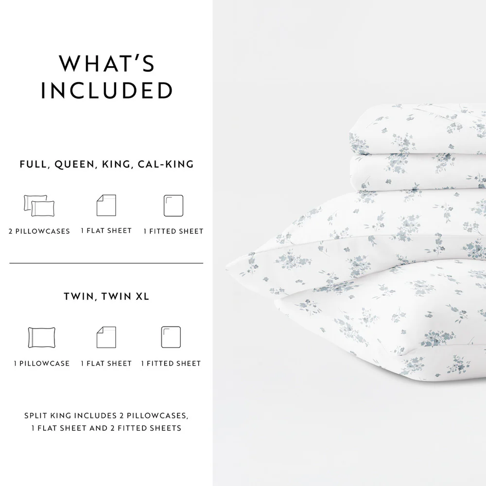 Bouquet Bliss 4-Piece Long Staple Cotton Sheet Set - Image 13