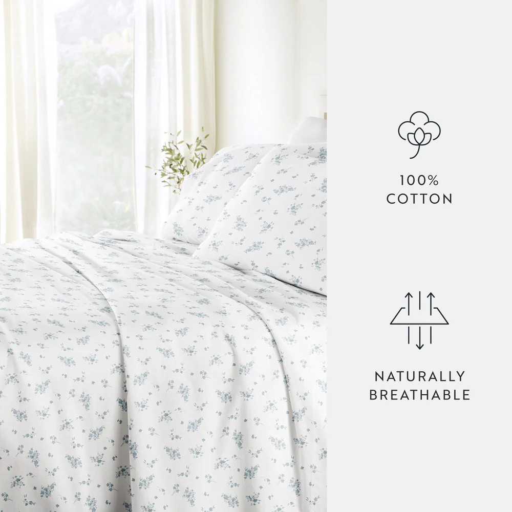 Bouquet Bliss 4-Piece Long Staple Cotton Sheet Set - Image 19
