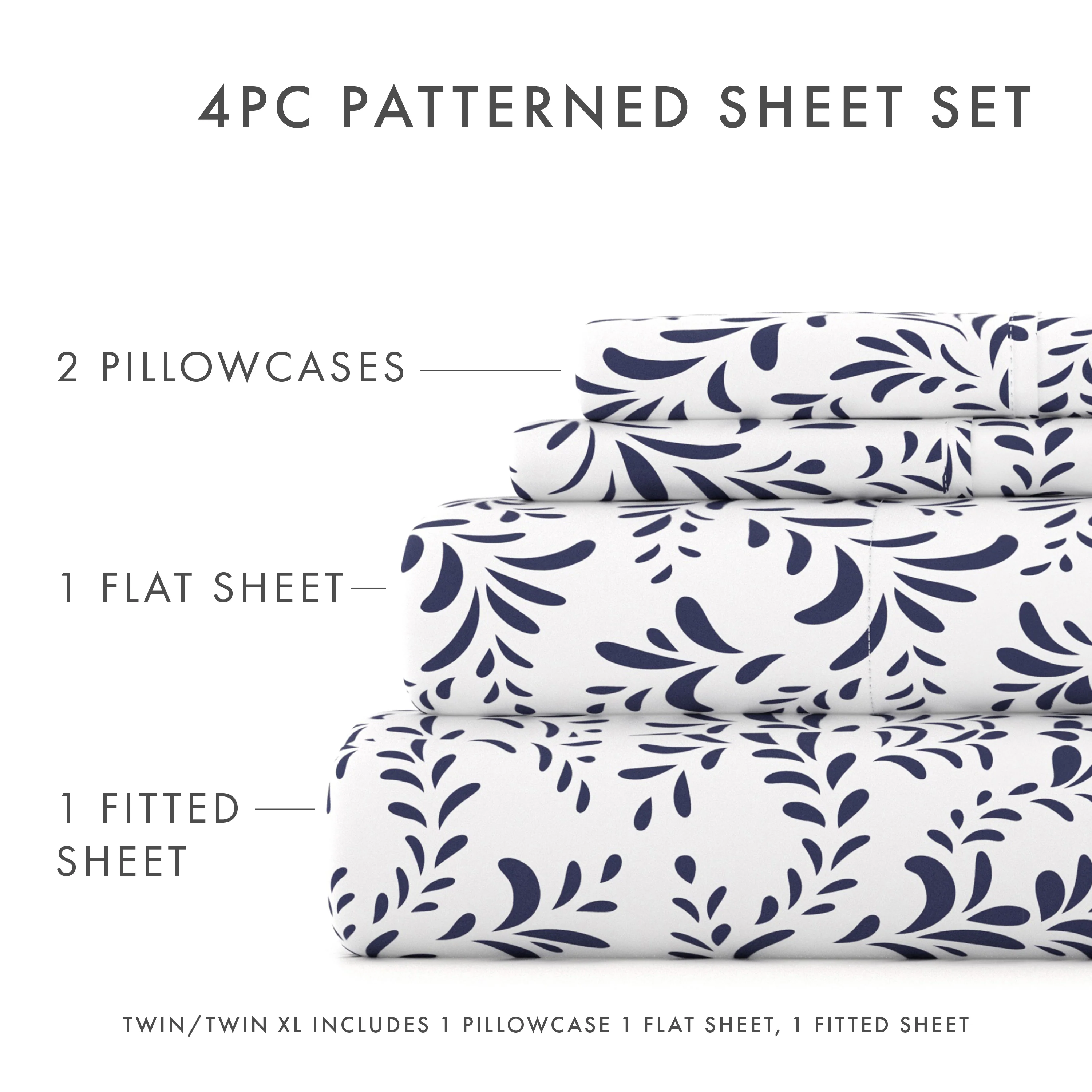 Burst of Vines Pattern 4-Piece Sheet Set - Image 15