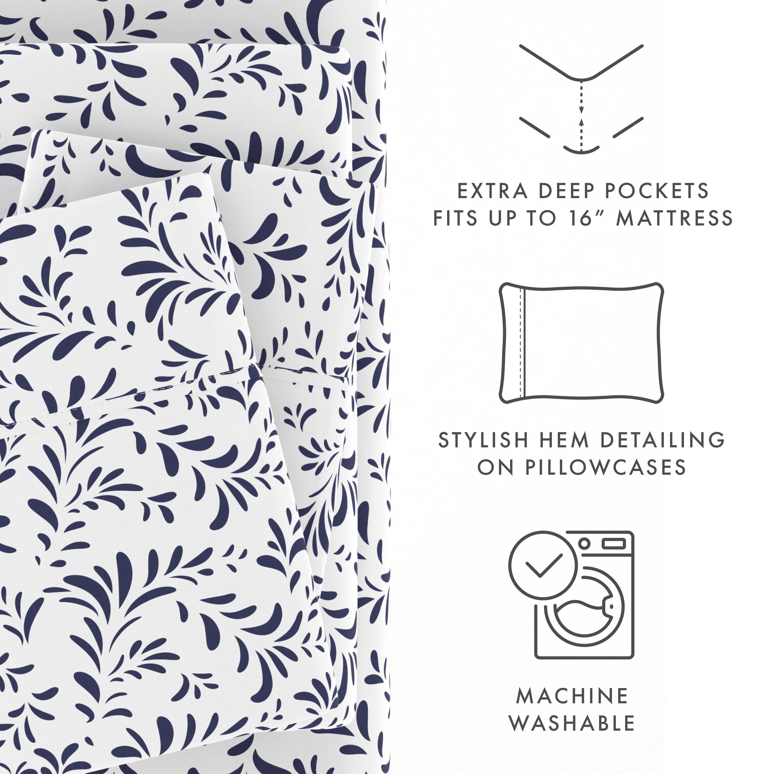 Burst of Vines Pattern 4-Piece Sheet Set - Image 21