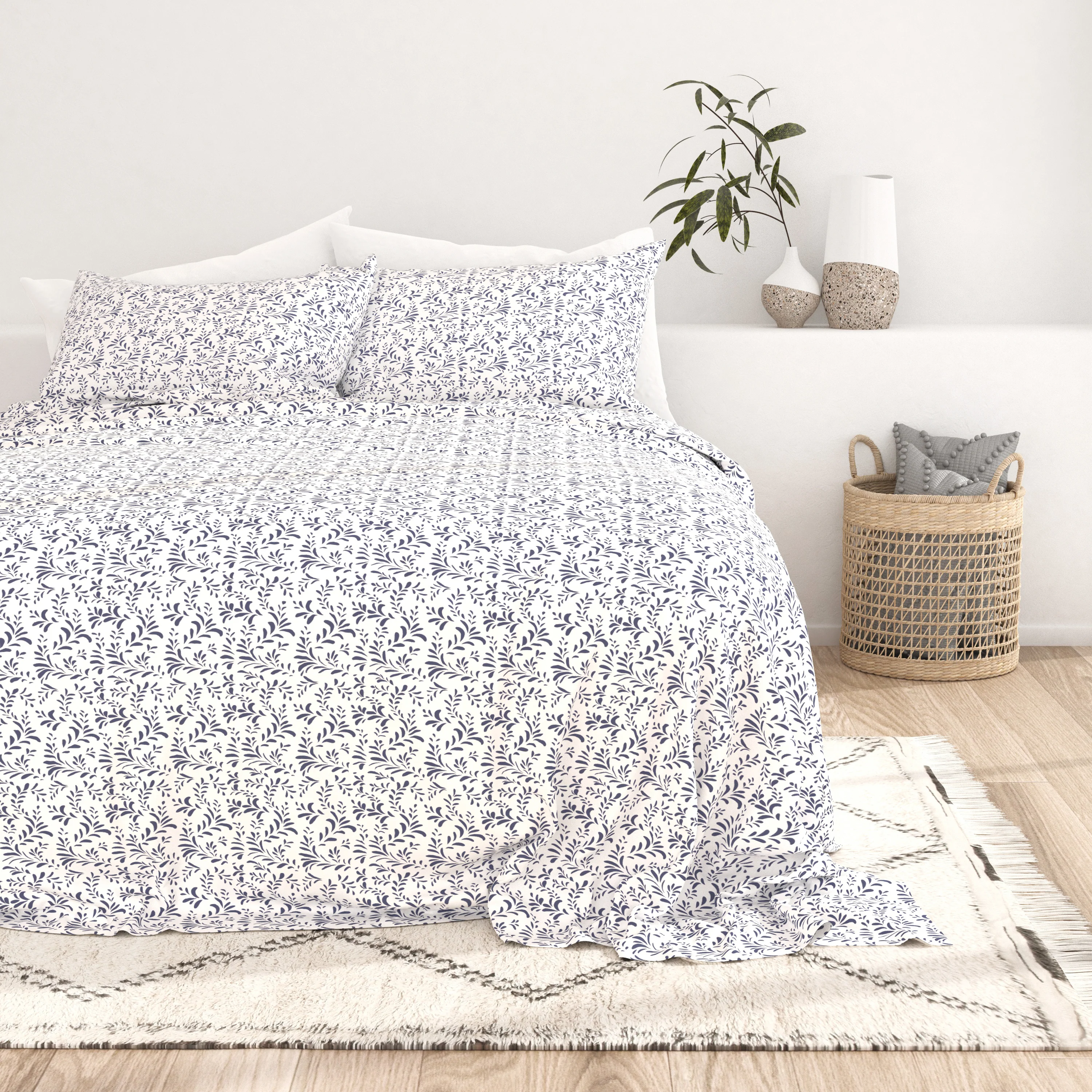 Burst of Vines Pattern 4-Piece Sheet Set - Image 9